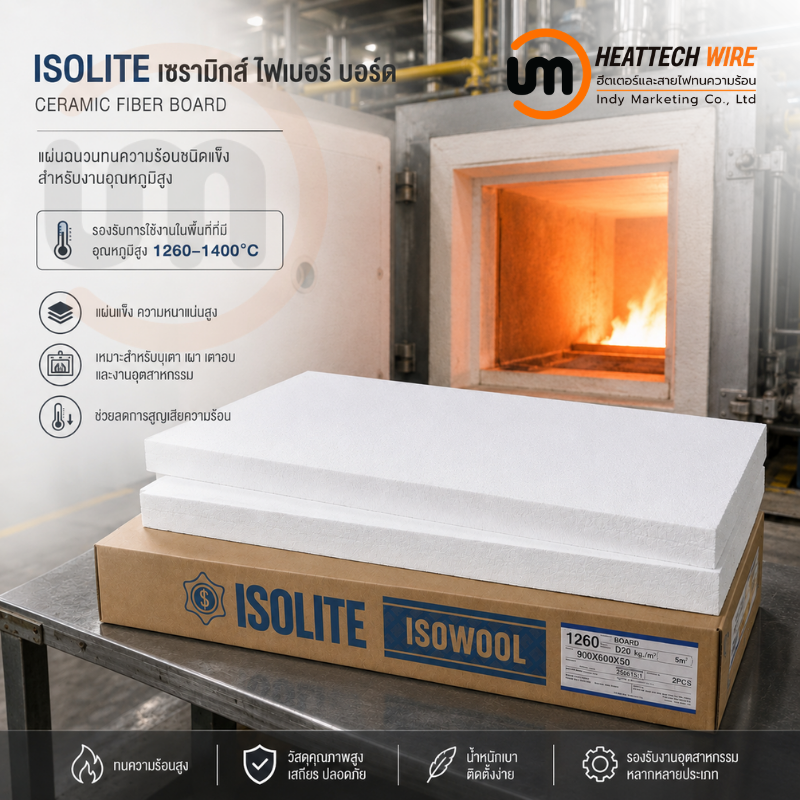 ฉนวนกันความร้อนชนิด เซรามิกส์ไฟเบอร์บอร์ด (Ceramic Fiber Board)